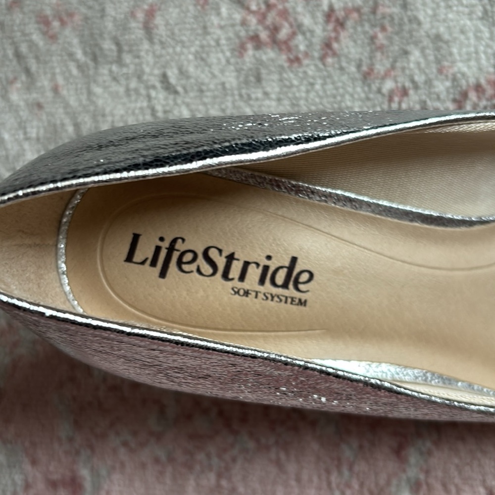 Silver Pointed Toe Heel (Wide Width) - image 2